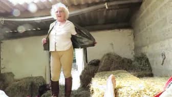 Claire Knight Blows Off Young Stableboy-Humongous Facial Load