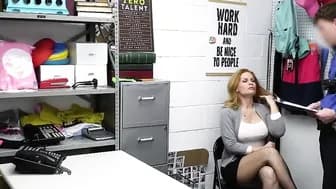 Big tits blonde milf Sedona Reign blowjobs and fucks officer