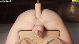 My FIRST PROSTATE ORGASM inside the CHASTITY Induced by Extreme Fucking Machine Pounding at InstitutionX
