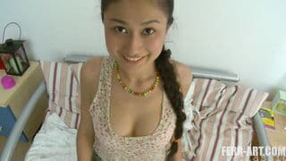 Big Tit oriental Women gets her cunt groped then pounded rough