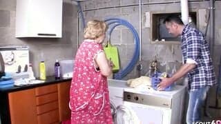 German Old Grandmother seduce to Banged! by Step Grandson