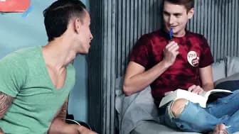 HETEROFLEXIBLE - Study Buddies Trevor Harris Des Irez Take Break From Studying To Plowed Each Other