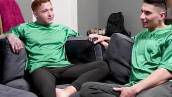 HETEROFLEXIBLE - Vulgar Homosexual Lovers Jim Fit Jeremiah Cruze Try Swinging With Their College Buddies