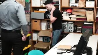 SayUncleNetwork.com - Twink thief's tight asshole invaded by dildo and raw cock