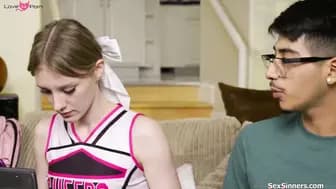 Virgin cheerleader fucks her shy friend