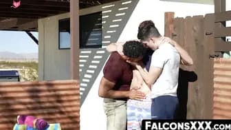 Throated Hardcore Anal Fucked by Two Hot Guys in Cabin Porn Parody