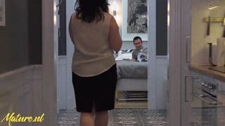 Sensual mom Gets Her Bushy Vagina Banged! By Her Brothers
