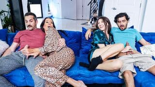 Couples fuck stepson and his gf foursome