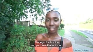 Outside Agent sexy African Naked Myfreecam Zaawaadi fucks a long dick outside