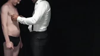 GayForSale.com - Twink's mouth stuffed with socks during rough BDSM and anal play wit
