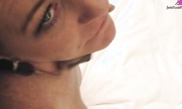 Hot Brunette Babe with Big Boobs Sucks a Hard Black Cock