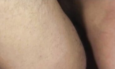 Spunky black-haired trans porks rock-hard and fondles her meatpipe