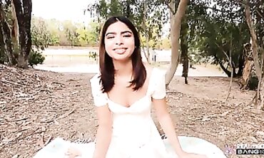 TeenyMatures" - Hot Latina Girl's Debut in Hardcore Sex Video with Older Man