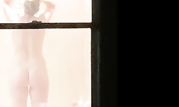 Hot MILF Spying on Husband Showering - Wife Watching Hubby Naked