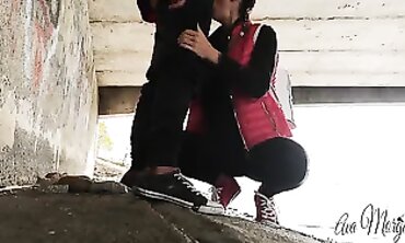 Outdoor Public Blowjob - Sexy Brunette Teen Sucks Her Ex's Best Friend