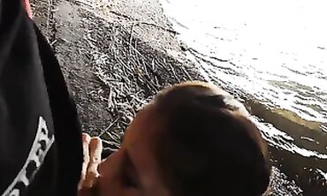 Outdoor Public Blowjob - Sexy Brunette Teen Sucks Her Ex's Best Friend