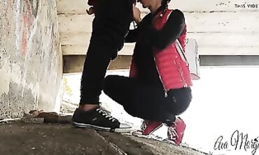 Outdoor Public Blowjob - Sexy Brunette Teen Sucks Her Ex's Best Friend
