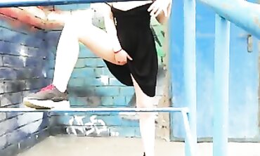 Hot Blonde Teen Stroking Stranger in Public - POV Street Pickup