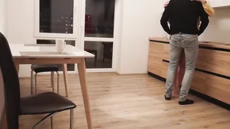 Kitchen Sex Adventure - Hot Couple Fucked Hard By Friend In Chef's Hat