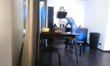 Hot MILF Cougar Fetish - Older Woman in Gloves Dominates barely legal Man with BDSM Cat Suit