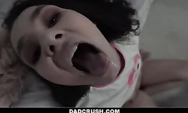Stepdaughter's First Time - Teen New Girl Rides Dad's Big Dick & Gets A Facial