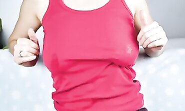 Curvy MILF Sally Loves Her Body And Shows It Off In A TeeShirt