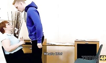 Exhilerating Lesson - Professor's Redhead Student Gets Pounded Hard