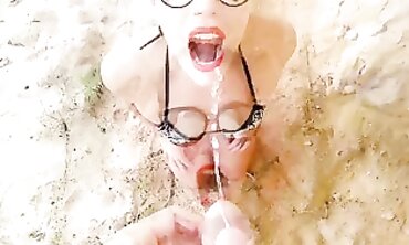 AprilsBigAss Beach Vacation! Public Piss & Swallow Compilation