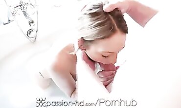 Platinum Blond Bomb Shell Fucked Hard in Hot Bathtub - Old Video Revamped