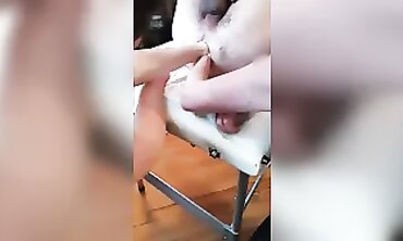 Triple Knucks - Two Naughty Teens Play With Their Step-Dad's Big Dick