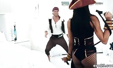 Pirates of The Caribbean" or similar piracy themed adult content with actress Rachel River's in role-play scenario
