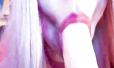 College Girl's Close Up Lip Job - Blowjob POV with Big Dick & Deepthroat