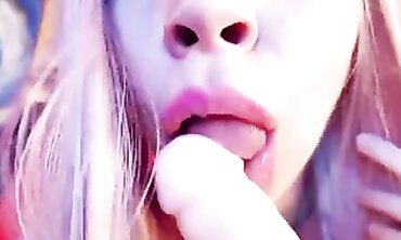College Girl's Close Up Lip Job - Blowjob POV with Big Dick & Deepthroat