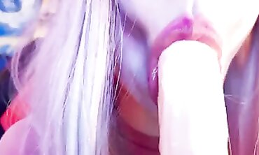 College Girl's Close Up Lip Job - Blowjob POV with Big Dick & Deepthroat