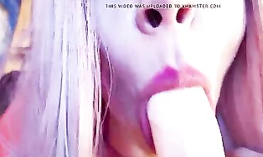 College Girl's Close Up Lip Job - Blowjob POV with Big Dick & Deepthroat
