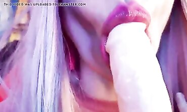College Girl's Close Up Lip Job - Blowjob POV with Big Dick & Deepthroat