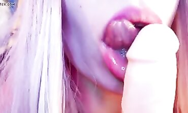 College Girl's Close Up Lip Job - Blowjob POV with Big Dick & Deepthroat