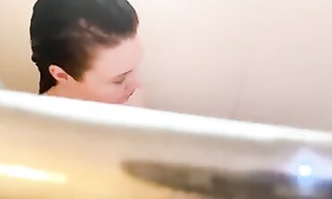 Hot Blonde Babe Gives Her Boyfriend A Surprise Shower Massage