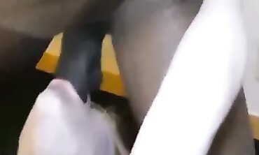 BDSM Dominatrix Facesitting Blowjob Threesome with Two Hunky Studs