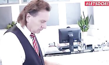 Sexy Mature Milf Assisted By A barely legal Hunk In Office For Hot Fuck