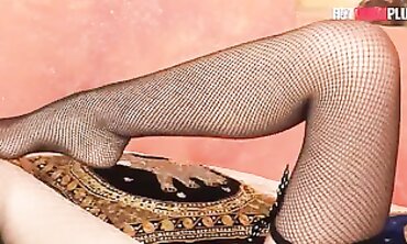 Lesbian Couple Sharing Intimate Moments in Bedroom" or "Bedtime Lesbians: SweetieHoneys Plus & BambiZafirra Fingering Each Other's Asses