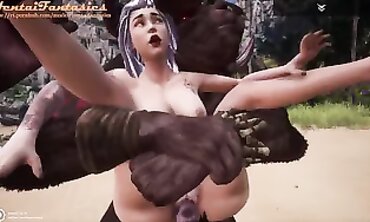 3D Animated Adventure - Two-Minotaur's Journey Through Monster Land