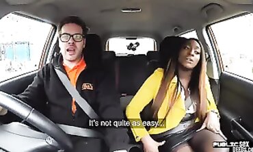 Thick Breasted ebony vehicle Sweetie publicly screws lecturer