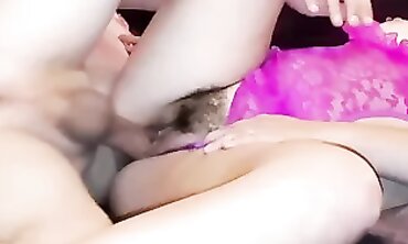 Hot Blonde Housewives Share Husband's Bed in Threesome