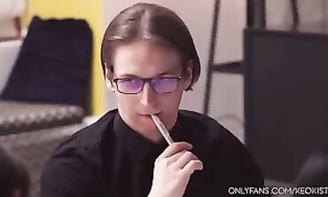Nerd's Secret Life - Old Man Jacking Off While Cleaning Up For Doctor Visit