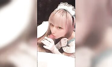 Chinese-Idol Mayuka's Erotic Roleplay - Sexy Cosplayer BJ & Lotion Massage