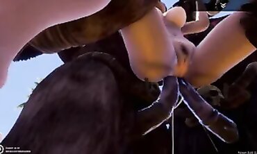Queen's Wild Anal Double Penetration With Minotaur Guards