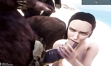 Queen's Wild Anal Double Penetration With Minotaur Guards