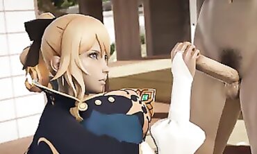 Genshin Impact Style: Jean 3D Hardcore Blowjob and Handjob