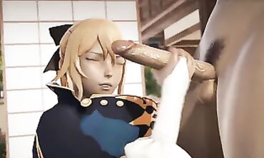 Genshin Impact Style: Jean 3D Hardcore Blowjob and Handjob